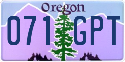 OR license plate 071GPT