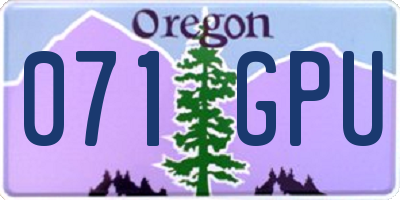 OR license plate 071GPU