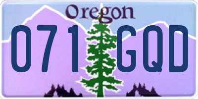 OR license plate 071GQD