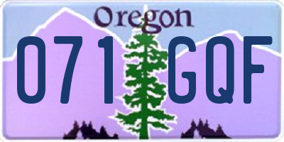 OR license plate 071GQF