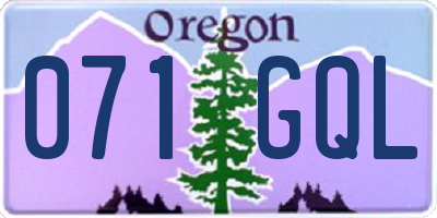 OR license plate 071GQL
