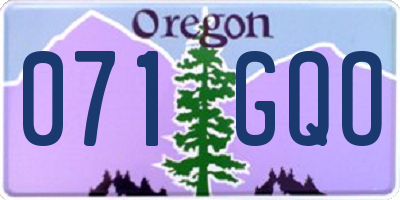 OR license plate 071GQO