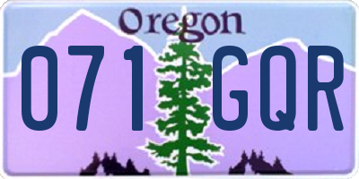 OR license plate 071GQR