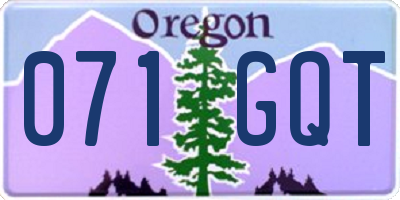 OR license plate 071GQT