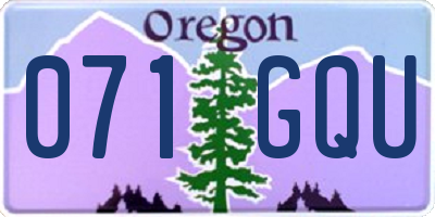 OR license plate 071GQU
