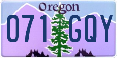 OR license plate 071GQY