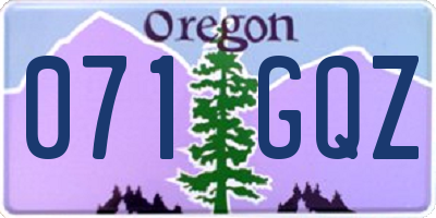 OR license plate 071GQZ