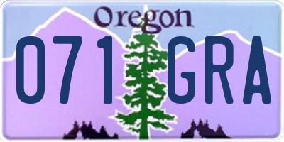 OR license plate 071GRA