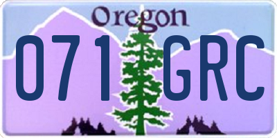 OR license plate 071GRC
