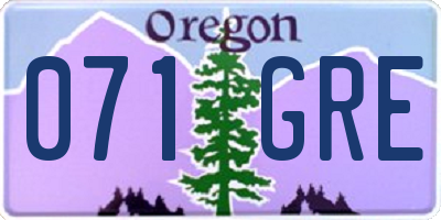 OR license plate 071GRE