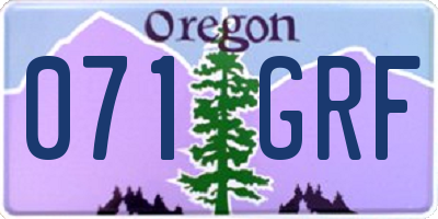 OR license plate 071GRF