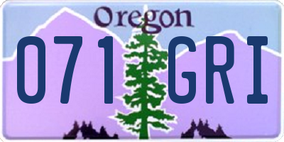 OR license plate 071GRI