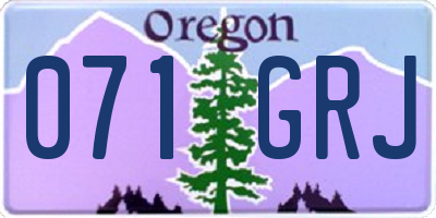 OR license plate 071GRJ