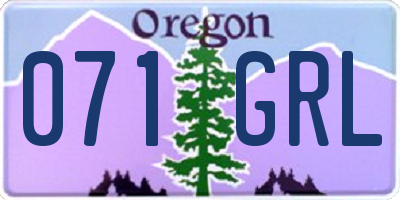 OR license plate 071GRL