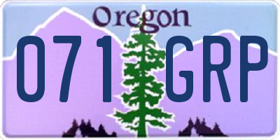 OR license plate 071GRP