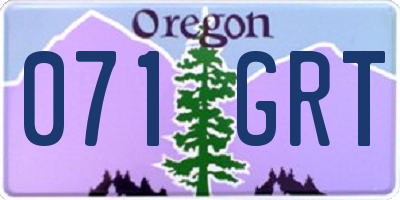 OR license plate 071GRT