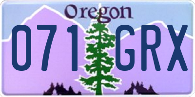 OR license plate 071GRX