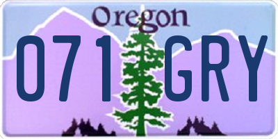 OR license plate 071GRY