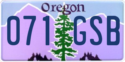 OR license plate 071GSB