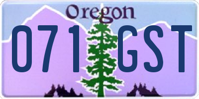 OR license plate 071GST