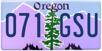 OR license plate 071GSU