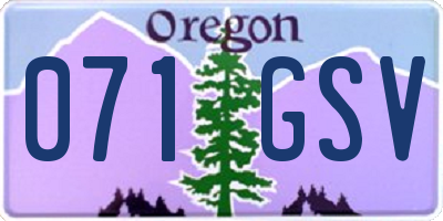 OR license plate 071GSV