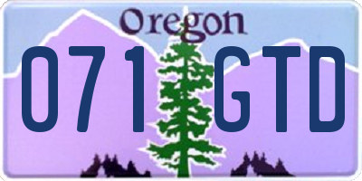 OR license plate 071GTD