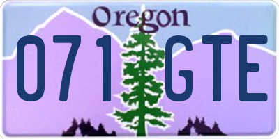 OR license plate 071GTE