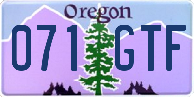 OR license plate 071GTF