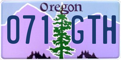 OR license plate 071GTH
