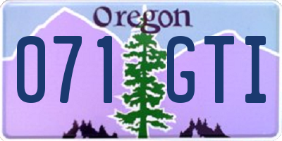 OR license plate 071GTI