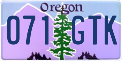 OR license plate 071GTK