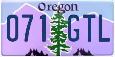 OR license plate 071GTL