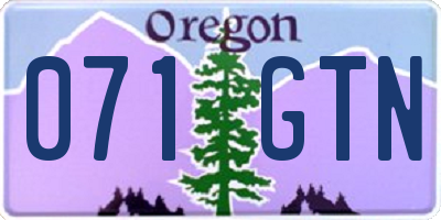OR license plate 071GTN