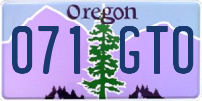 OR license plate 071GTO