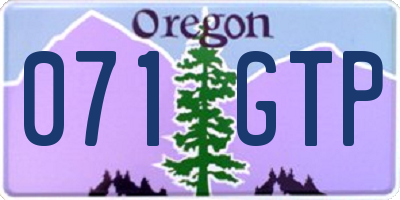 OR license plate 071GTP