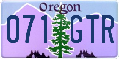 OR license plate 071GTR