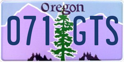 OR license plate 071GTS