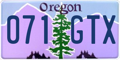 OR license plate 071GTX