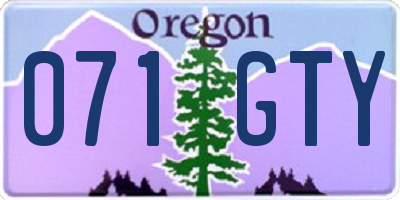 OR license plate 071GTY