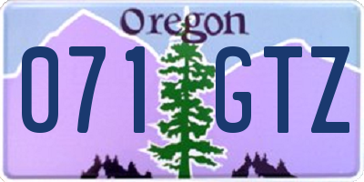 OR license plate 071GTZ