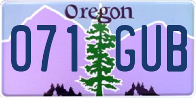 OR license plate 071GUB