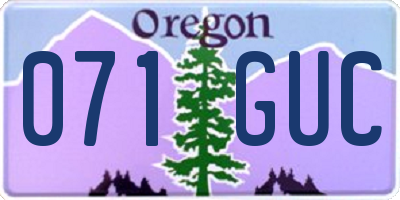 OR license plate 071GUC