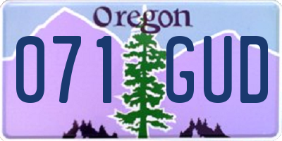 OR license plate 071GUD