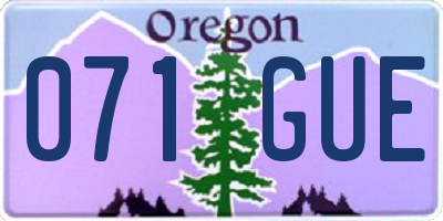 OR license plate 071GUE