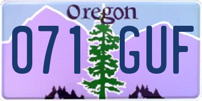 OR license plate 071GUF
