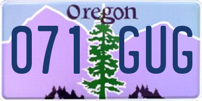 OR license plate 071GUG