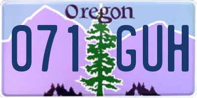 OR license plate 071GUH