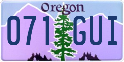 OR license plate 071GUI