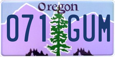OR license plate 071GUM